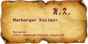 Marberger Kazimir névjegykártya